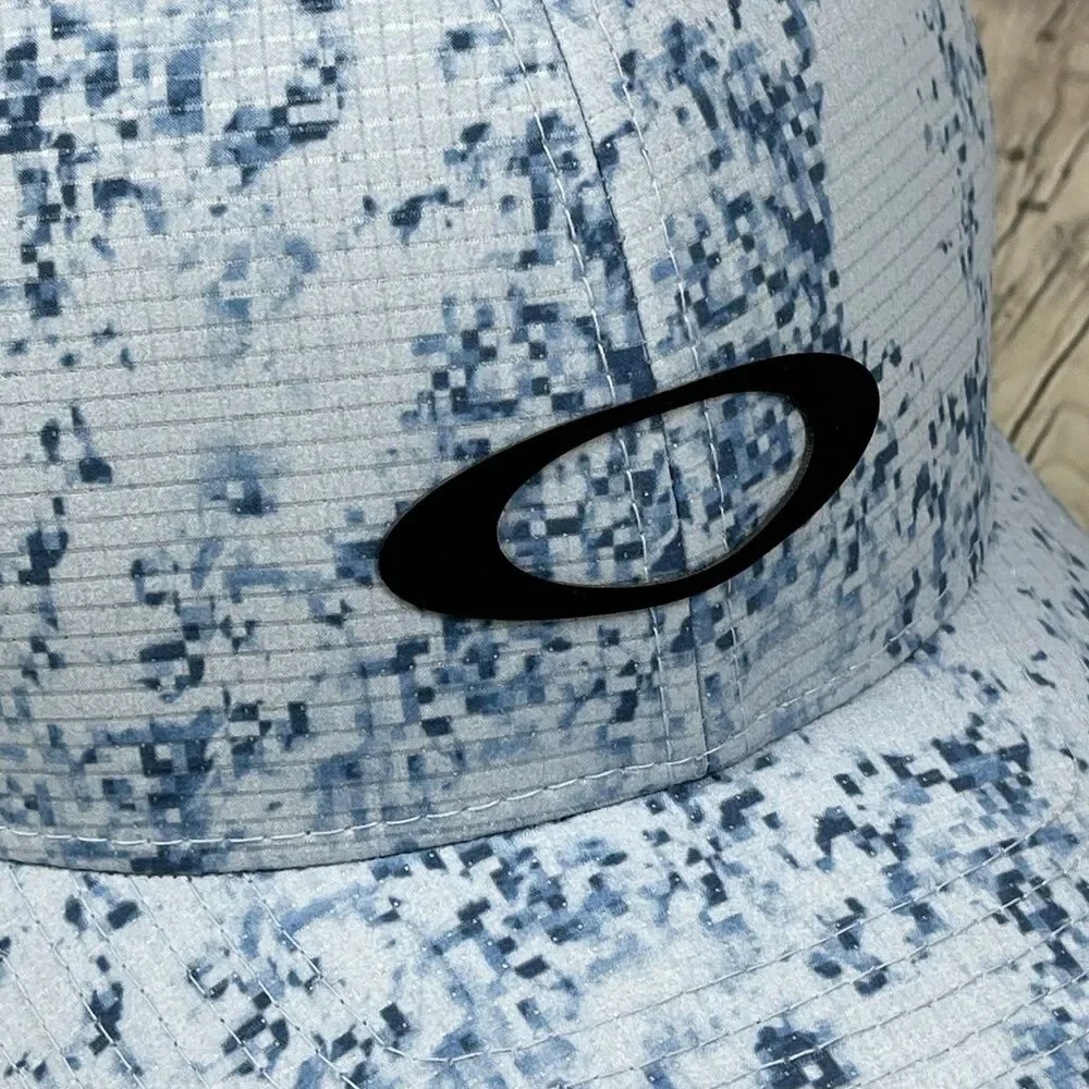 OAKLEY Sand Camo Hat Mens Cap Blue Water Repellent Adjustable One Size